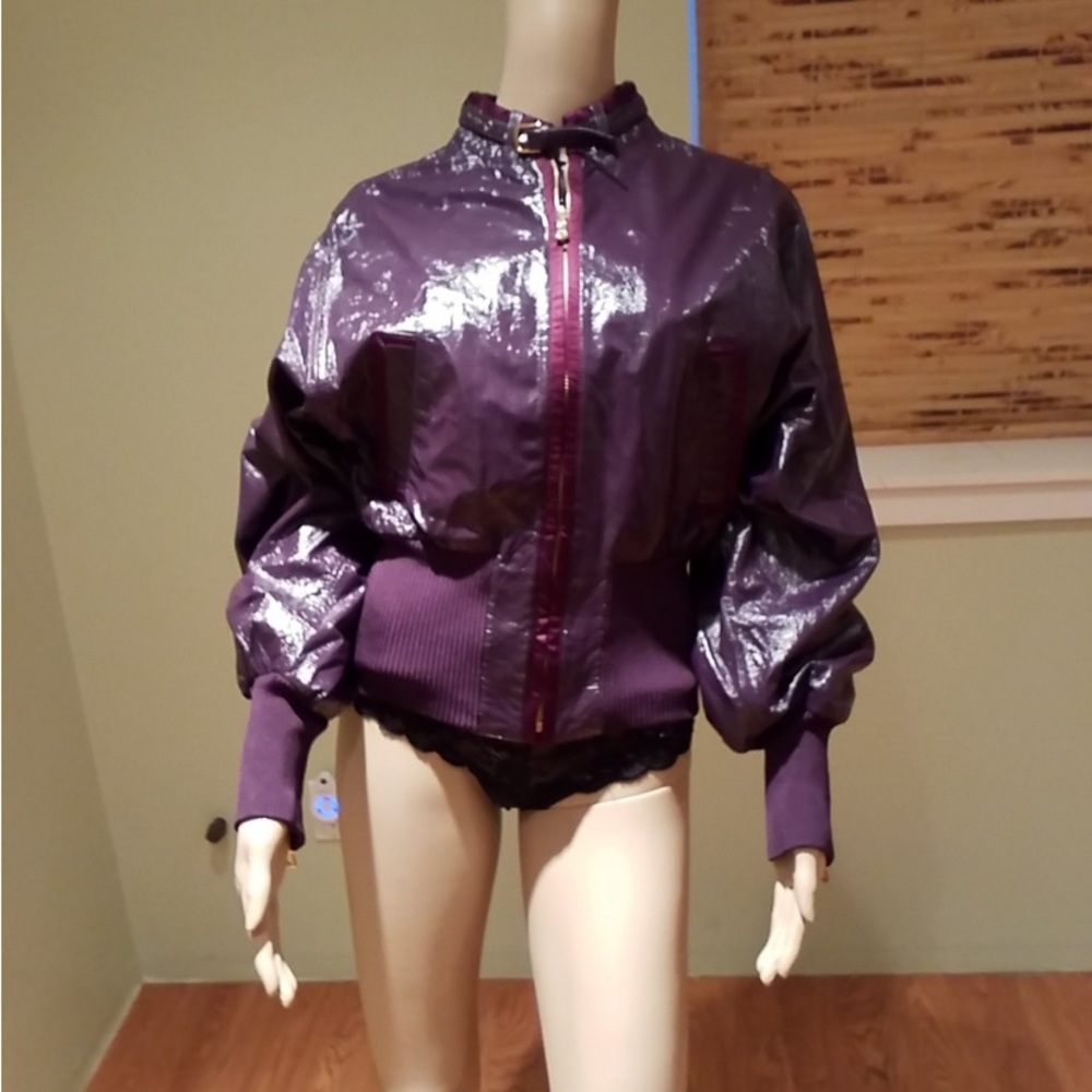 Dolce & Gabbana patent leather jacket real leather #d&g purple pattent leather